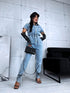 СИНИЙ ДЖИНСОВЫЙ брючный костюм "BLUE WEEKEND" LY107